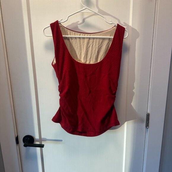 NWT Open-Back Brami Tank - Retro Red Large Low Back Built in Bra - Picture 4 of 6